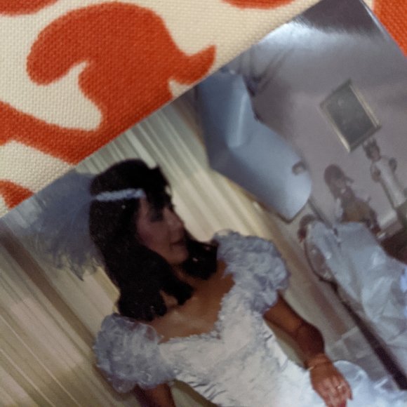 Wedding veil beaded band with comb - Picture 4 of 4